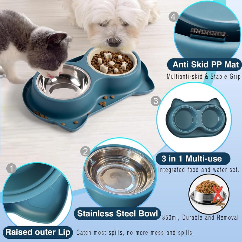 AKEISHE Slow Feeder Dog Bowls & Cat Bowls, 3-in-1 Stainless Steel Pet Food Dish with Non-Slip Base, Fun Maze Design to Prevent Bloating, Choking & Overeating for Fast Eaters - Image 3